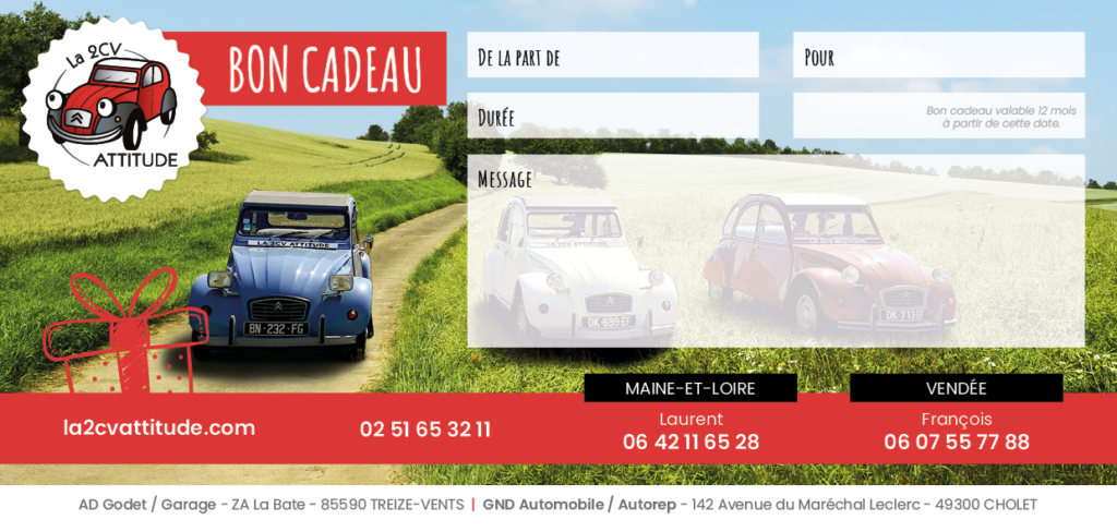 Carte cadeau balade en 2CV Citroën - Royal 2 Deuche à Nantes